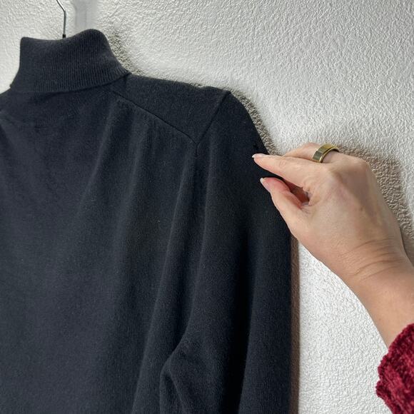 Theory Black Cashmere Long Sleeve Turtleneck Rib Hem Sweater M - Picture 8 of 13